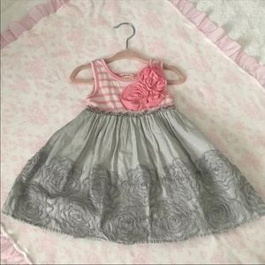 Adorable pink and gray baby dress